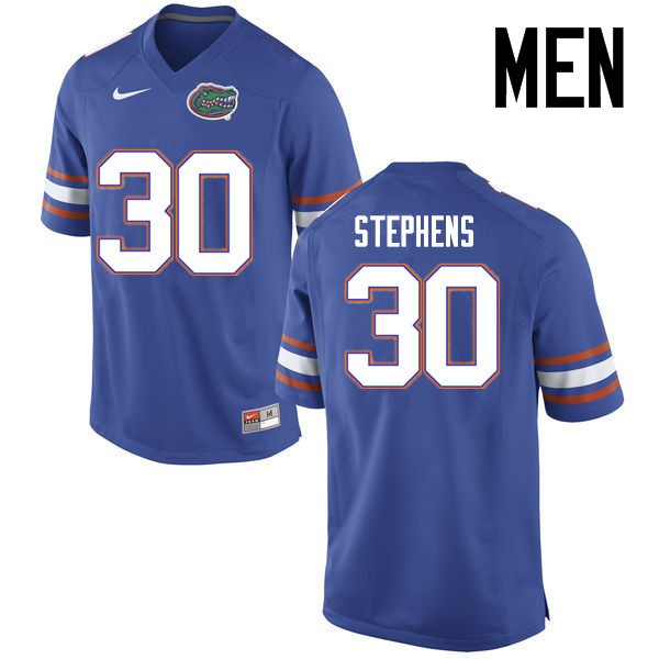 Florida Gators Men #30 Garrett Stephens College Football Jerseys Blue